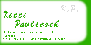 kitti pavlicsek business card